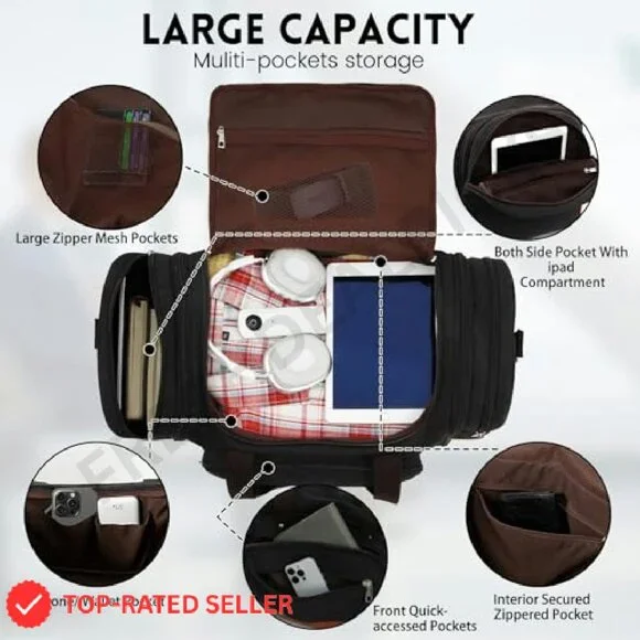 Expandable Canvas Duffle Bag Classic Travel Gym Carry On Luggage
